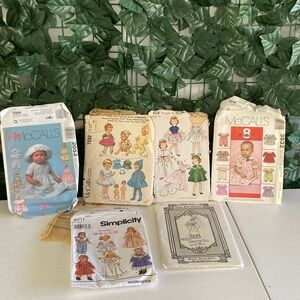 6 Vintage Baby, Toddler, and Doll Clothing Patterns